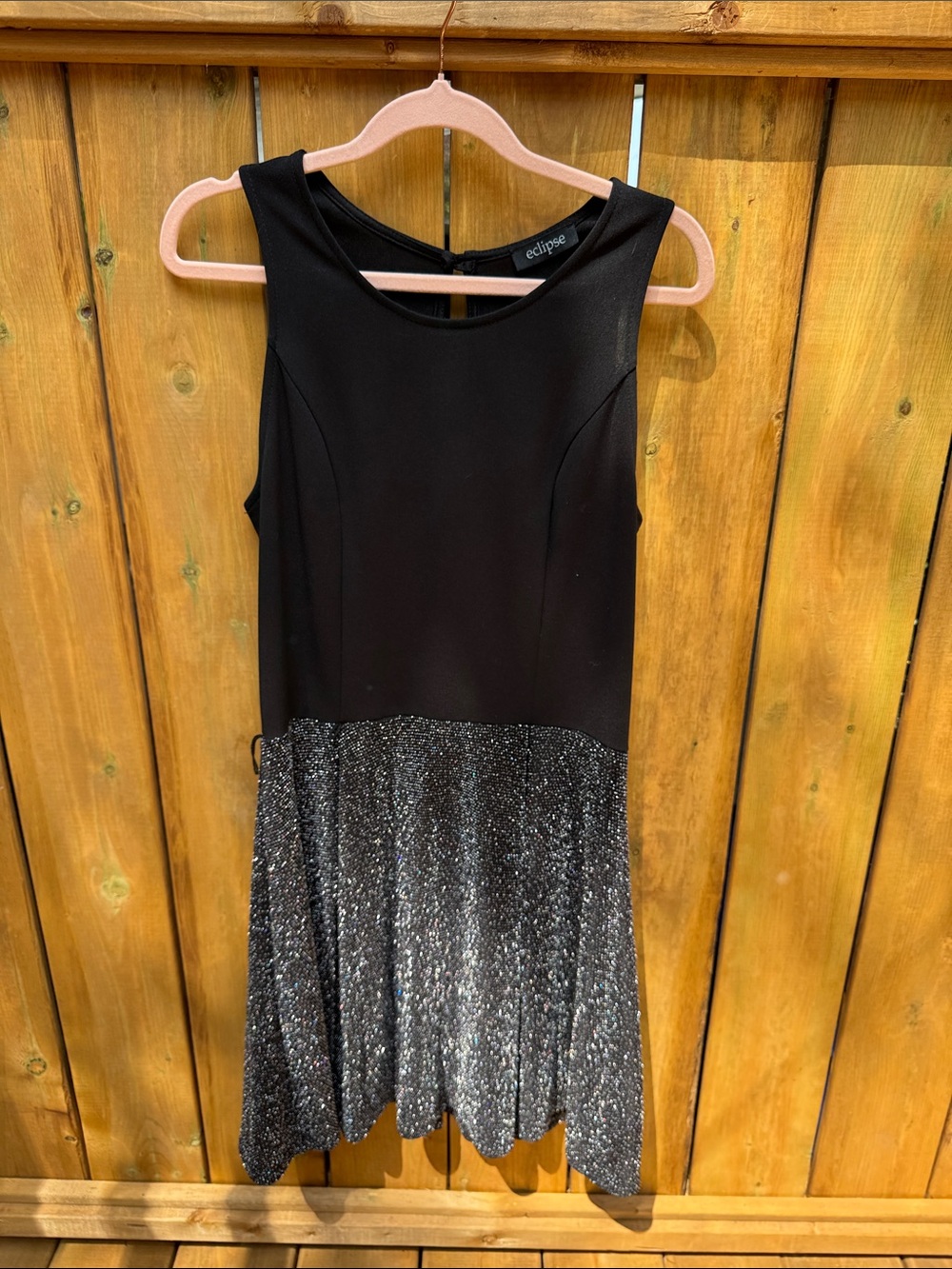 Eclipse Black Bodice with Silver Glitter Skirt Dress